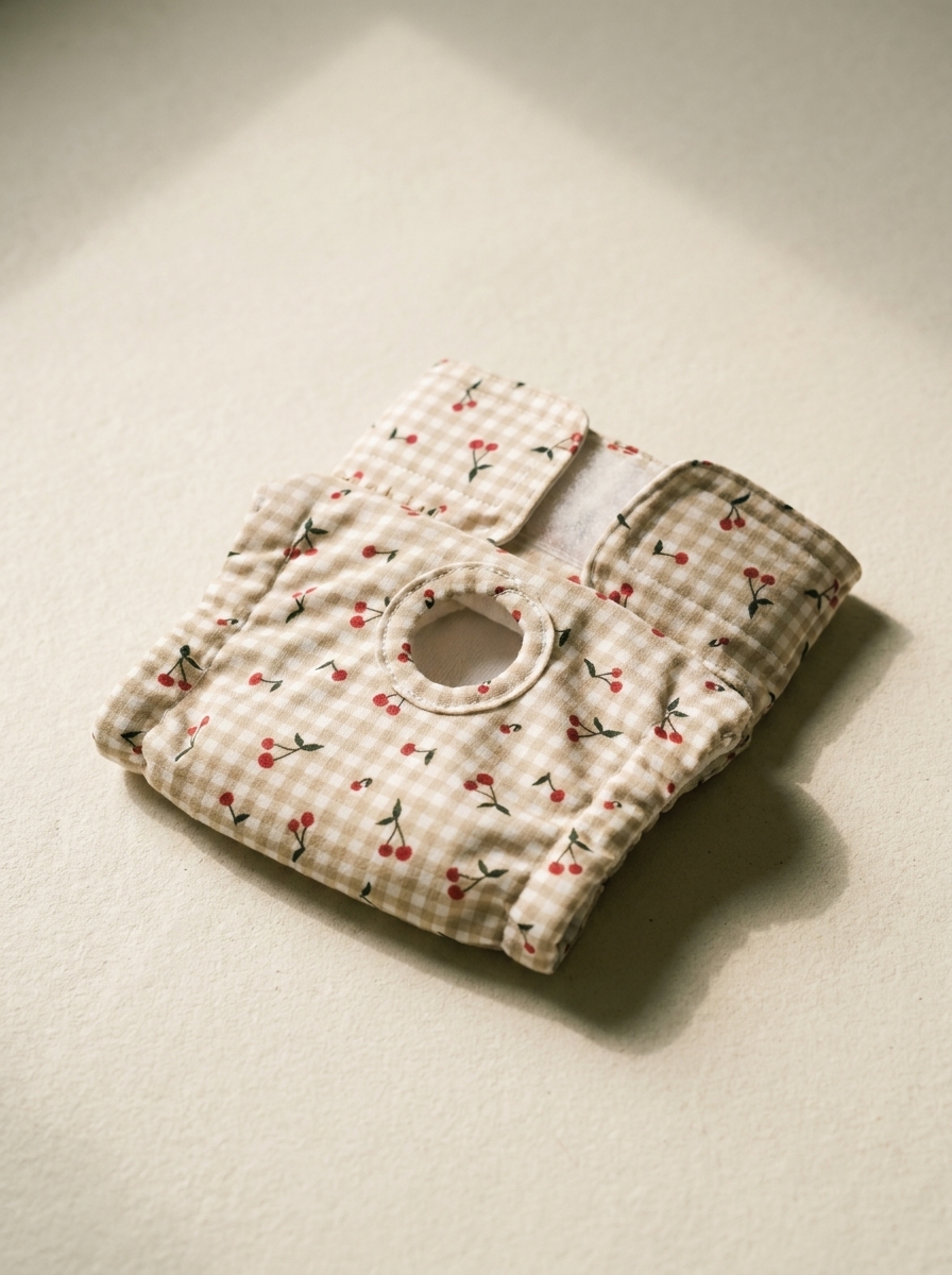 Canine-Monchéri gingham cherry sanitary pants
